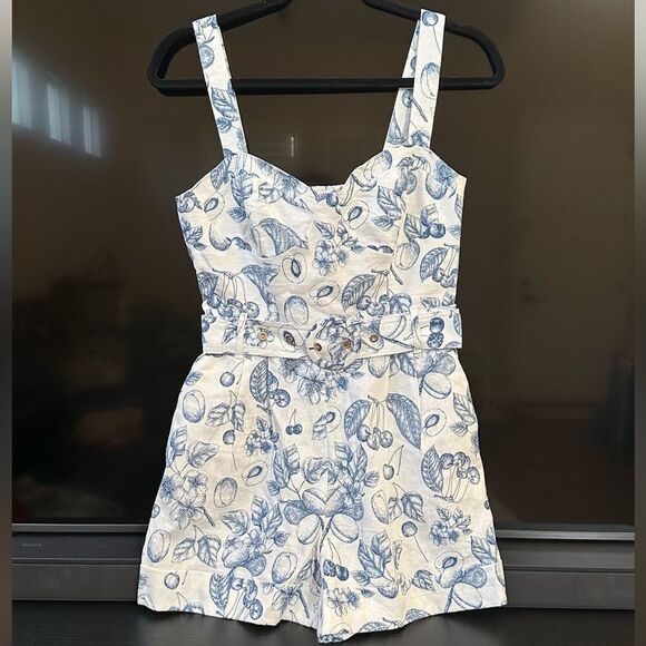 Christian Lacroix Printed Square Neckline Romper - Picture 1 of 8
